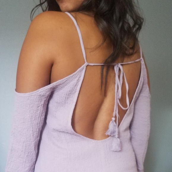 LAVENDER  BELL SLEEVE TUNIC DRESS - Picture 6 of 9